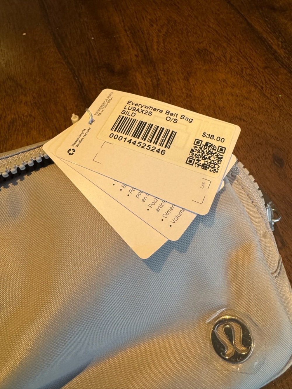 Lululemon NWT Light blue/ grey Crossbody Pouch - Picture 5 of 5